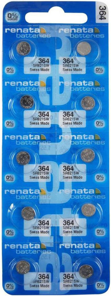  Renata 364 - SR621SW Silver Oxide Button Battery 1.55V - 10 Pack + FREE SHIPPING! 