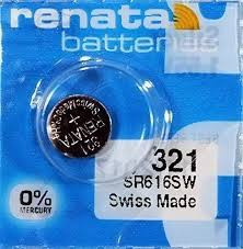 Renata 321 / SR616SW Silver Oxide Button Battery 1.55V - 10 Pack FREE SHIPPING