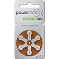 PowerOne 60 PACK PowerOne P312 Hearing Aid Batteries 10 Wheels 6 Per Wheel FREE SHIPPING