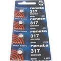 Renata 317 - SR516 Silver Oxide Button Battery 1.55V - 5 Pack FREE SHIPPING