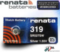 Renata 319 - SR527 Silver Oxide Button Battery 1.55V - 5 Pack FREE SHIPPING