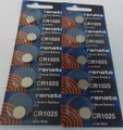 Renata CR1025 3V Lithium Coin Battery 10 Pack FREE SHIPPING