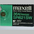 Maxell 364 - SR621 Silver Oxide Button Battery 1.55V - 5 Pack FREE SHIPPING