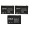 UB670 6 Volt 7 AMP SLA/AGM Battery 3 Pack FREE SHIPPING