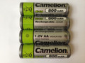 Camelion AA Rechargeable NiCD Batteries 800mAH 4 Pack FREE SHIPPING