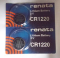 Renata CR1220 3V Lithium Coin Battery - 2 Pack FREE SHIPPING