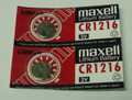 Maxell CR1216 3 Volt Lithium Coin Battery - 2 Pack FREE SHIPPING