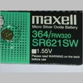 Maxell 364 - SR621 Silver Oxide Button Battery 1.55V - 2 Pack FREE SHIPPING