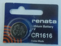 Renata CR1616 3V Lithium Coin Battery 2 Pack FREE SHIPPING