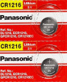 Panasonic CR1216 3V Lithium Coin Battery - 2 Pack FREE SHIPPING