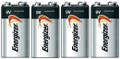 Energizer Max 9V Alkaline 522VP Batteries - 4 Pack - FREE SHIPPING