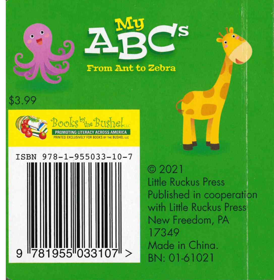 ABCページ My ABCs: From Ant to Zebra (Chunky Board Book) SIZE is 3.70 x 3.70