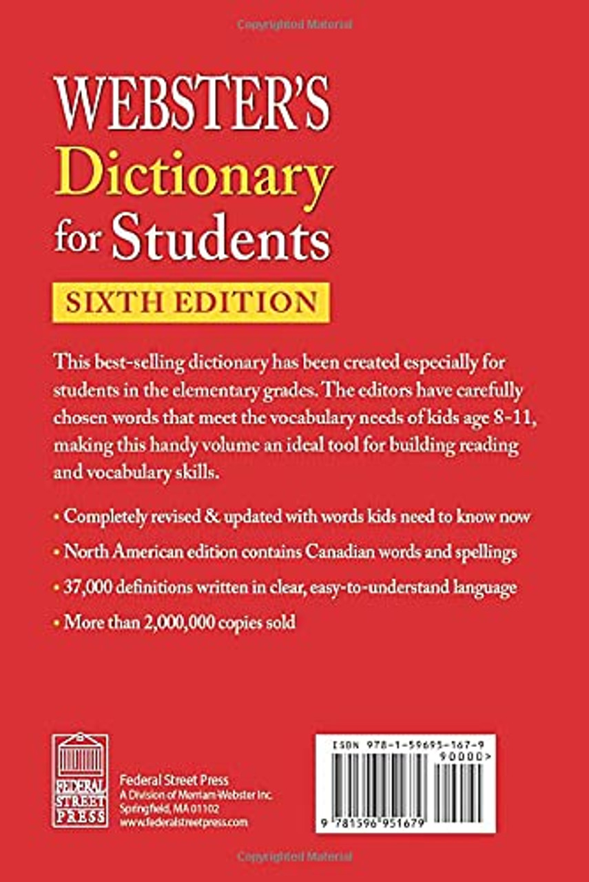 Webster's Dictionary for Students, Sixth Edition [Book]