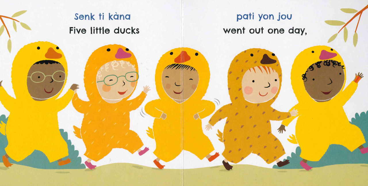 Five Little Ducks (Haitian Creole/English) (Board Book)* - Books