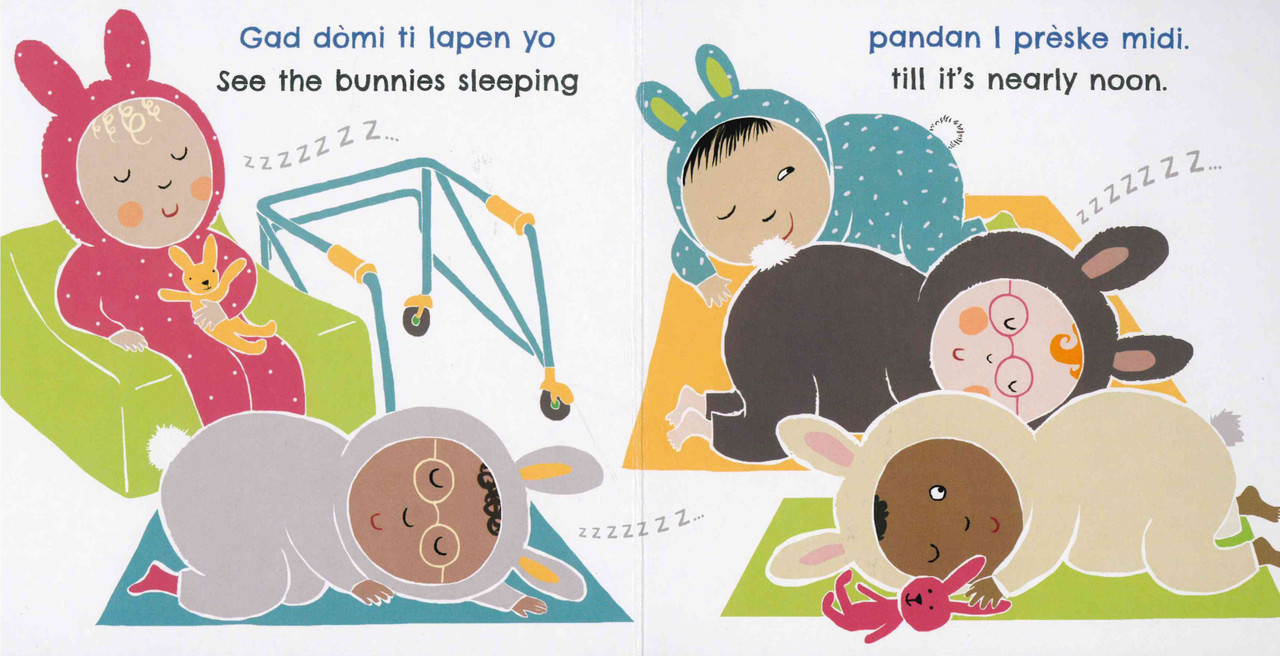 Sleeping Bunnies (Haitian Creole/English) (Board Book)* - Books By