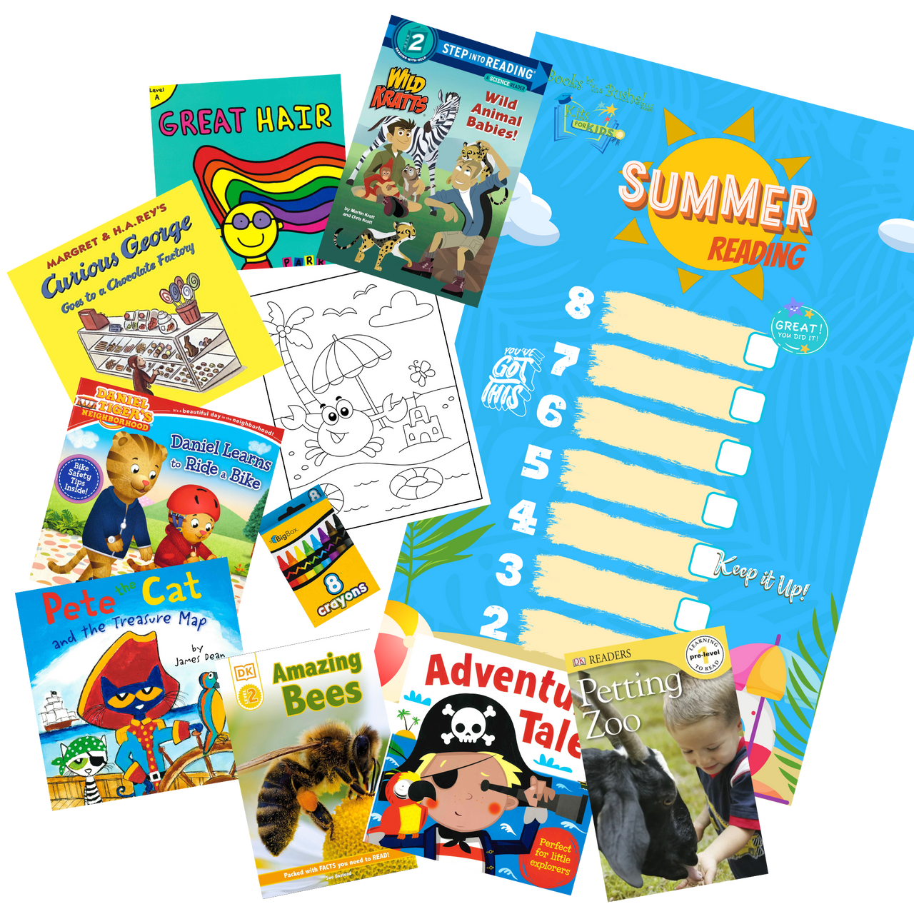 Sizzling Summer Reading Challenge! Set of 8 Books and More
