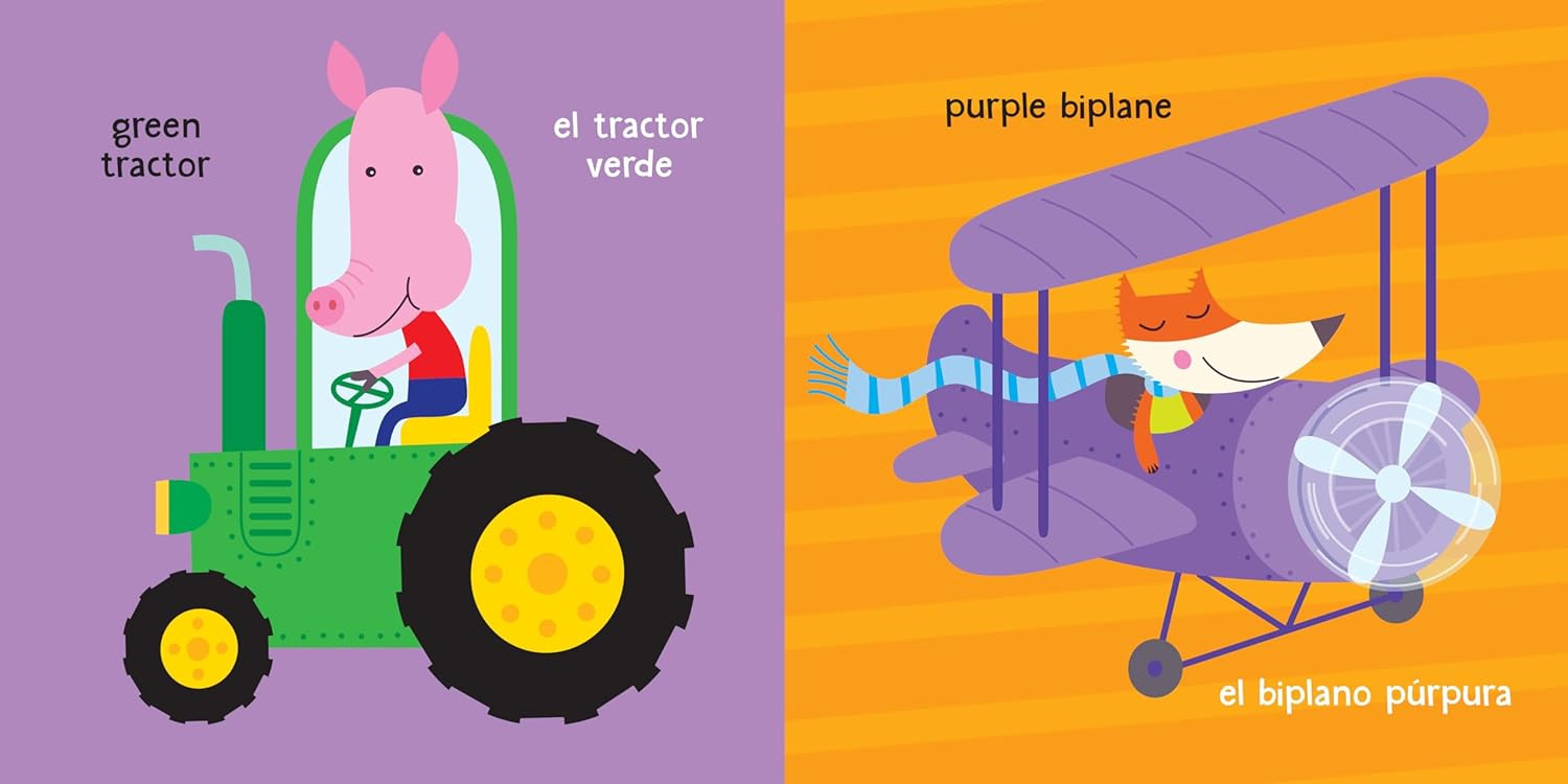 Vehicle Colors (Spanish/English) (Board Book) Books By The Bushel