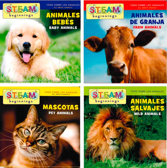 Animals: STEAM Beginnings Set of 4 (Spanish/English) (Board Book)