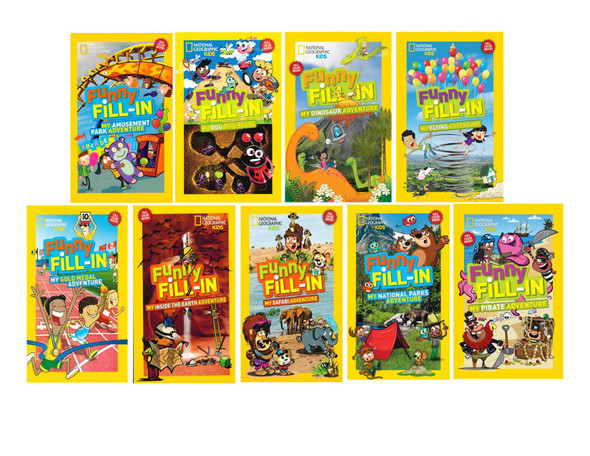 National Geographic Kids: Funny Fill-In Adventures Set of 9 (Paperback)       