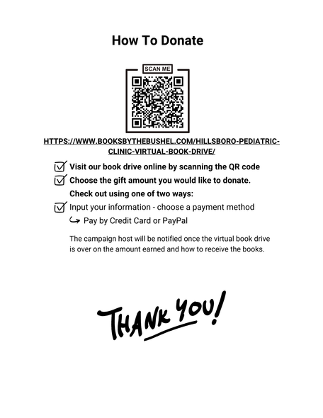 Hillsboro Pediatric Clinic Virtual Book Drive