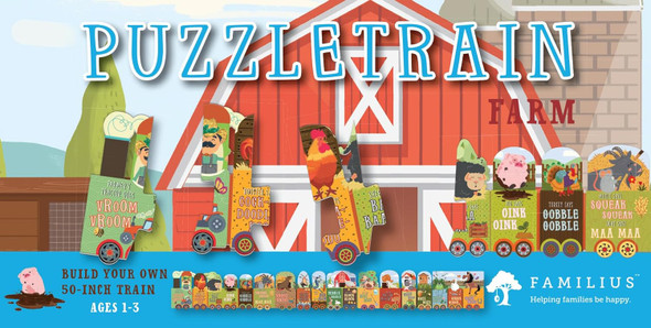 Farm: 26 Piece Puzzle Train (6-Inch Puzzle Pieces)