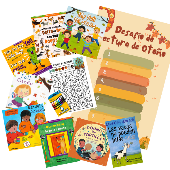 Fall Into Reading! Bilingual Reading Challenge Set of 8 Books and More! (Spanish/English)*