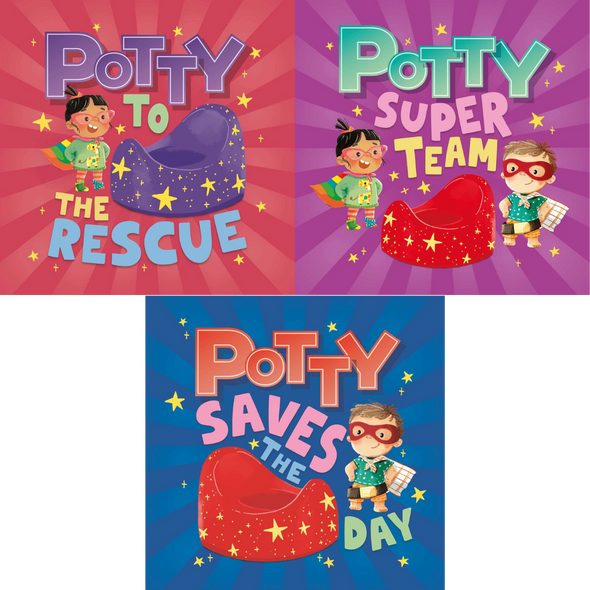 Even Superheroes Potty! Set of 3 (Board Book)