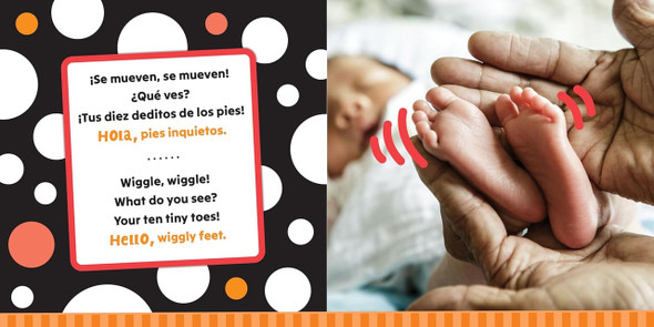 Hello, Feet! (Spanish/English) (Board Book)-Clearance Book/Non-Returnable