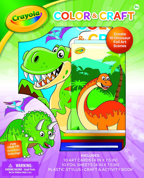 Crayola Color & Craft: Create 10 Dinosaur Foil Art  Scenes (Paperback)