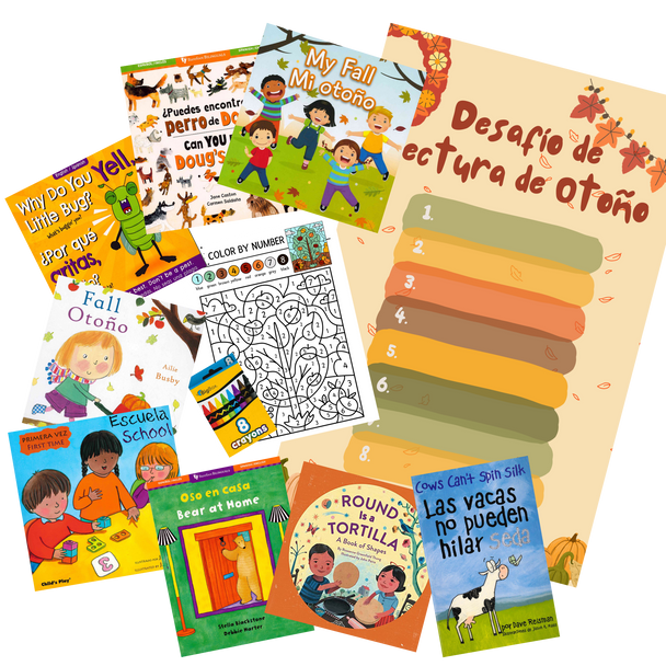 Fall Into Reading! Bilingual Reading Challenge Set of 8 Books and More! (Spanish/English)*