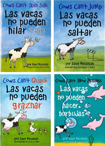 Lively and Lovable! Jumping Cow Set of 4 (Spanish/English