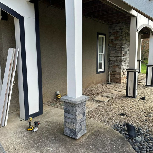 Stone Post Covers for High-End Deck Finish