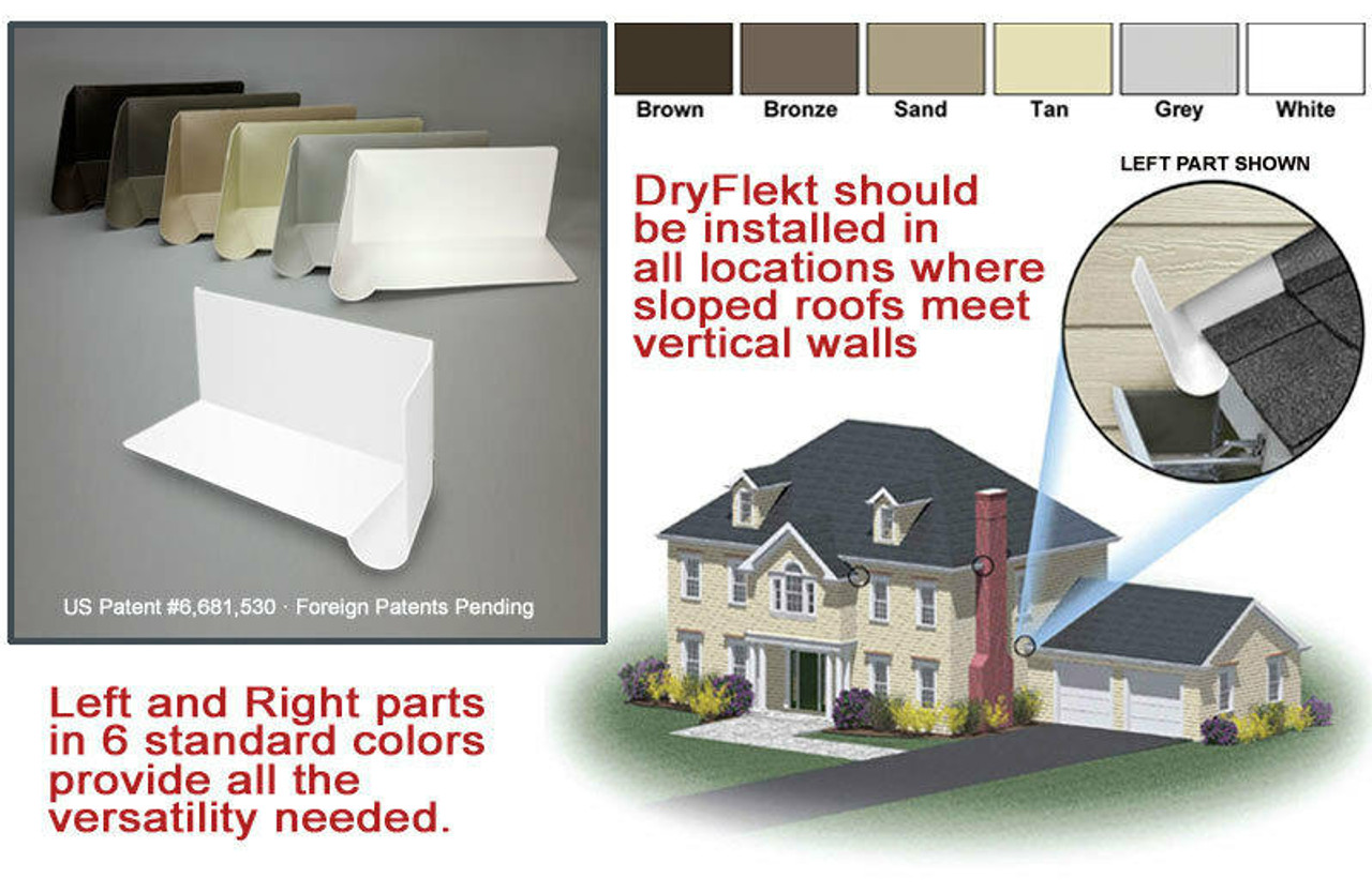 White DryFlekt KickOut Diverter Flashing