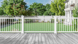 White Transform Railing Kit with Balusters by RDI