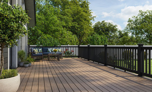 Slanted Overlook Railing Overlook Composite Railing - RDI - Deck Expressions
