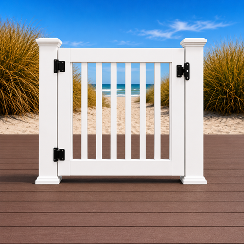 Vinyl Standard Deck Gate: Durable & Stylish