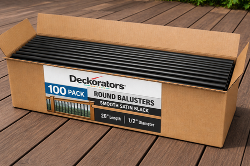 100 Pack Black Round Aluminum Balusters