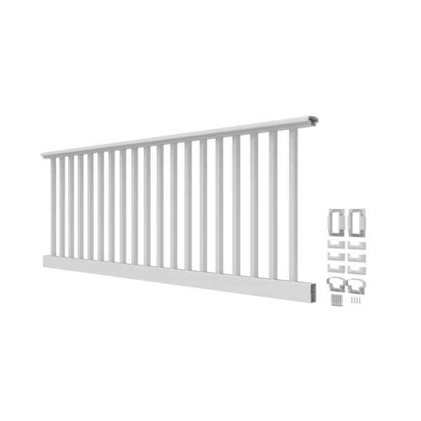 White 8'x36"-level Endurance Vinyl Railing ~ Square Balusters