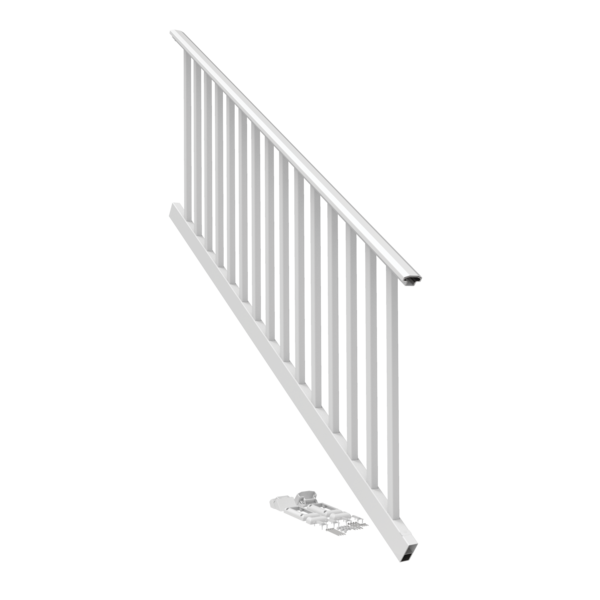 White 8'x42"-Stair Endurance Vinyl Railing ~ Square Balusters