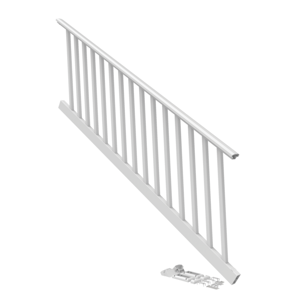 White 6'x36"-Stair Endurance Vinyl Railing ~ Square Balusters