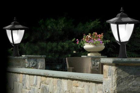 Black Aluminum Elegante Solar Lamp by Classy Caps SML556