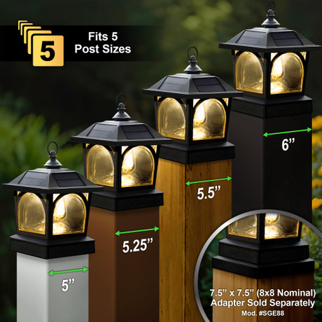 Edison Solar Table Lantern/Post Cap by Classy Caps SLE758