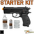 ASG CZ 75D Compact Starter Kit Facing Left. Photo Includes the gun, BB's, Silicon Oil, Co2 Cartridges