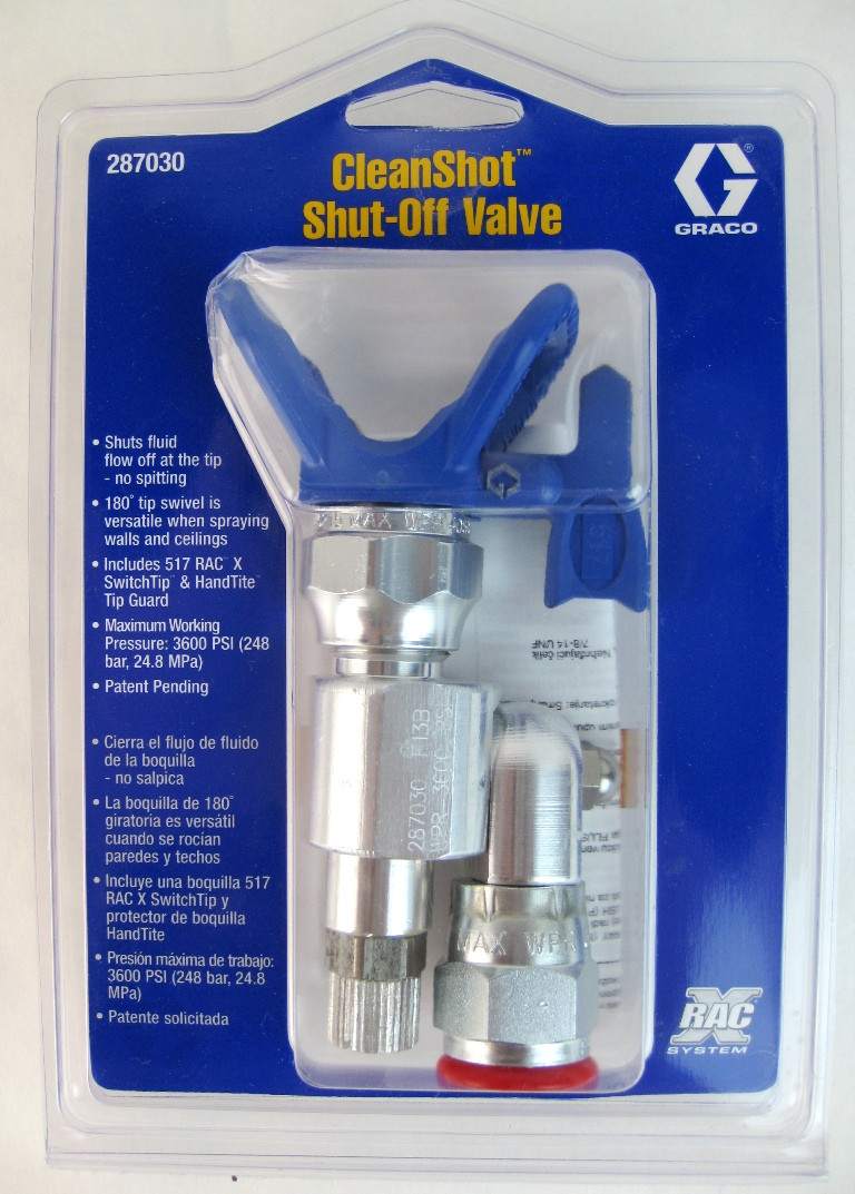 Graco 287030 or 287-030 CleanShot Shut-Off Valve w/517 RAC X Tip