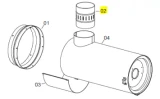 Veloci Heater Replacement Chimney fitting 150 – 48.9051