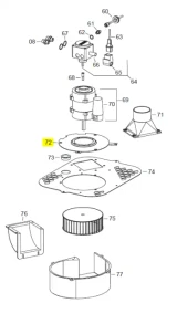 Veloci Heater Replacement Motor Flange - Fire 155 – 48.9085