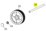 Veloci Heater Replacement Wheel Axle - Flame 115 – 48.9150
