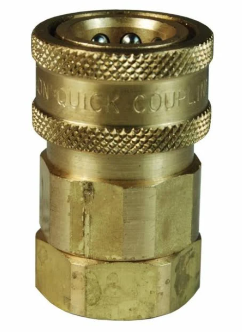 Dixon 8VF8-B - V-Series Valved Female Coupler Brass 1"