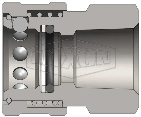 Dixon 8VF8-SS-E  V-Series Unvalved Female Coupler Stainless Steel 1"
