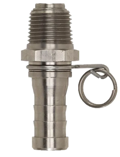 Westco Sanitary™ Stainless Live Swivel Connector for Washdown Spray Guns 1/2" NPT x 3/4" Barb 